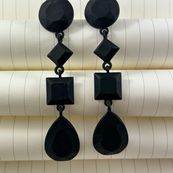 Matte Black Earrings - Picture 2 of 4